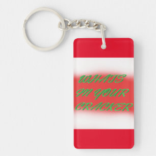 Weihnachtsdesign rot weiß und grün schlüsselanhänger