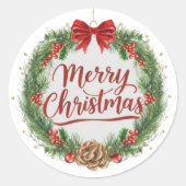 Weihnachtsdesign Runder Aufkleber (Vorderseite)