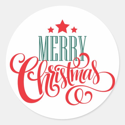 Weihnachtsdesign und Sterne Runder Aufkleber (Vorderseite)