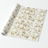 Weihnachtsdesigns auf Weiß Geschenkpapier (Ungerollt)