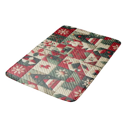 Weihnachtsdesigns Badematte (Schrägansicht)