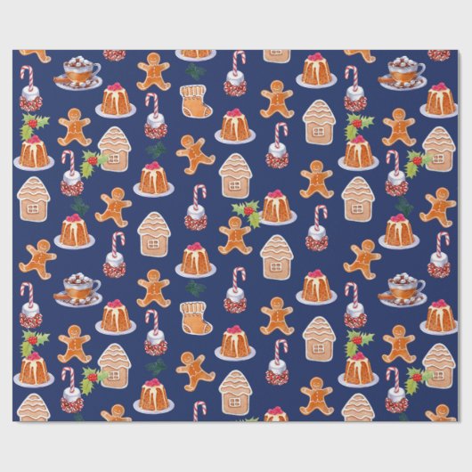 Weihnachtsdesserts Geschenkpapier (Flach)