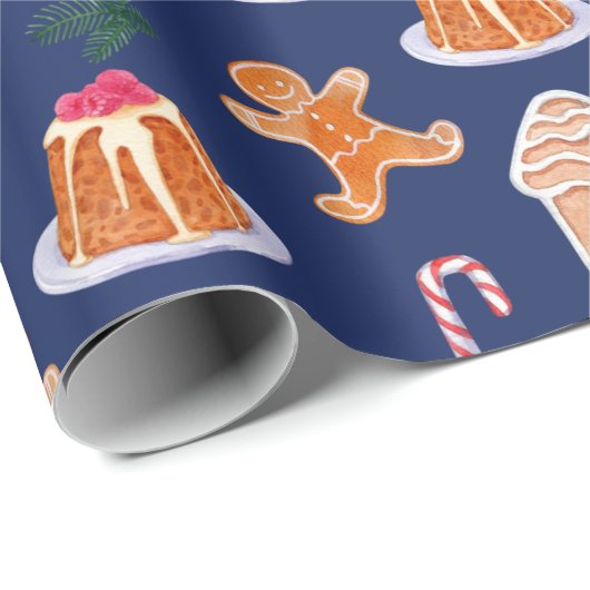 Weihnachtsdesserts Geschenkpapier (Rolleneckpunkt)