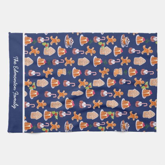 Weihnachtsdesserts Personalisiert Geschirrtuch (Horizontal)