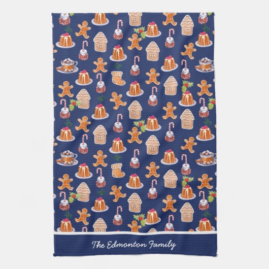 Weihnachtsdesserts Personalisiert Geschirrtuch (Vertikal)