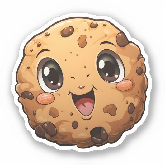 Weihnachtsdesserts runder Keks mit Niedlichen Auge Aufkleber (Vorderseite)