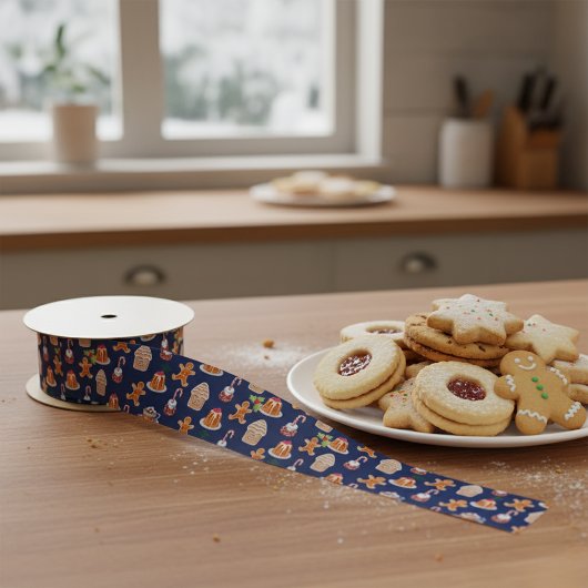 Weihnachtsdesserts Satinband