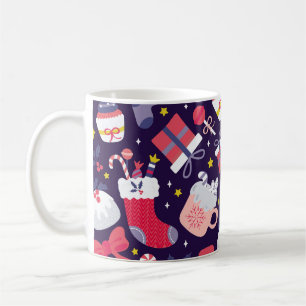Weihnachtsdesserts, vintage Sternenmuster. Kaffeetasse