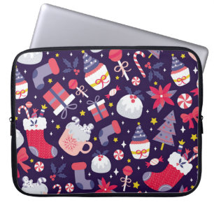 Weihnachtsdesserts, vintage Sternenmuster. Laptopschutzhülle