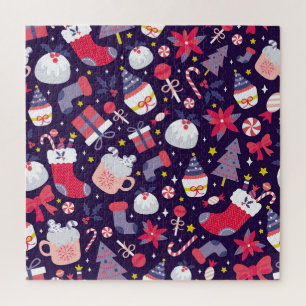 Weihnachtsdesserts, Vintages Sternenmuster. Puzzle