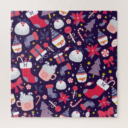 Weihnachtsdesserts, Vintages Sternenmuster. Puzzle (Vertikal)