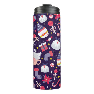 Weihnachtsdesserts, Vintages Sternenmuster. Thermosbecher