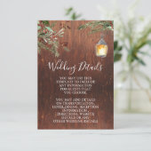 Weihnachtsdetails für Hochzeitsholz Begleitkarte (Stehend Vorderseite)