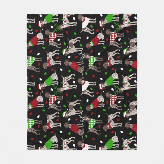 Weihnachtsdeutsch Kurzhaarige Pointer Fleece Blank (Vorderseite)