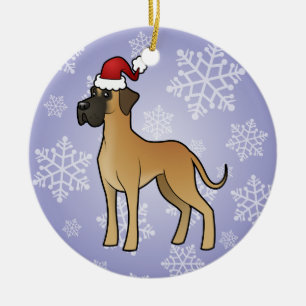 WeihnachtsDeutsche Dogge Keramikornament