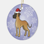 WeihnachtsDeutsche Dogge Keramikornament (Links)