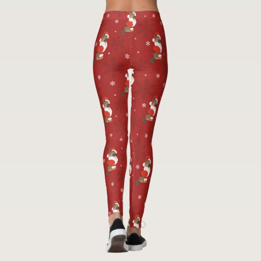 Weihnachtsdeutscher Hirtenmuster Leggings (Rückseite)