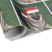 Weihnachtsdeutscher Schäferhirtenwrapping Geschenkpapier (Rolleneckpunkt)