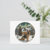 Weihnachtsdeutscher Schäferhund Feiertagspostkarte (Stehend Vorderseite)