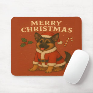 Weihnachtsdeutscher Schäferhund Hund Xmas Santa Hu Mousepad