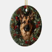 Weihnachtsdeutscher Schäferhund Keramik Ornament (Rechts)