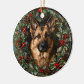 Weihnachtsdeutscher Schäferhund Keramik Ornament (Links)