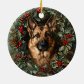 Weihnachtsdeutscher Schäferhund Keramik Ornament (Hinten)