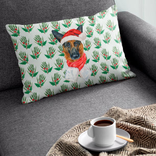 Weihnachtsdeutscher Schäferhund Kiefern-Weihnachts Dekokissen