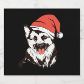 Weihnachtsdeutscher Schäferhund Klassischer T - Sh Schaumweinetikett (Einzelnes Label)