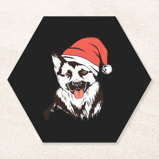 Weihnachtsdeutscher Schäferhund Klassischer T - Sh Untersetzer (Vorderseite)