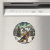 Weihnachtsdeutscher Schäferhund Magnet (In Situ (Geschirrspüler))