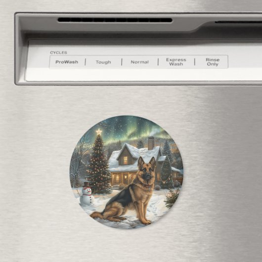 Weihnachtsdeutscher Schäferhund Magnet (In Situ (Geschirrspüler))