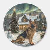 Weihnachtsdeutscher Schäferhund Magnet (Vorne)