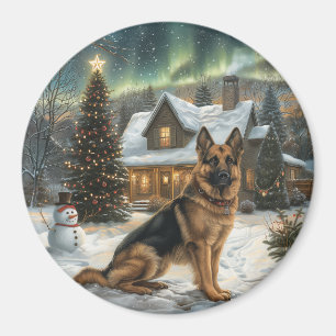 Weihnachtsdeutscher Schäferhund Magnet