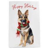 Weihnachtsdeutscher Schäferhund Mittlere Geschenktüte (Vorderseite)