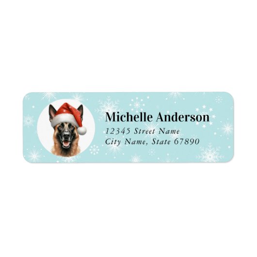 Weihnachtsdeutscher Schäferhund-Rücksendeadressen- (Vorne)