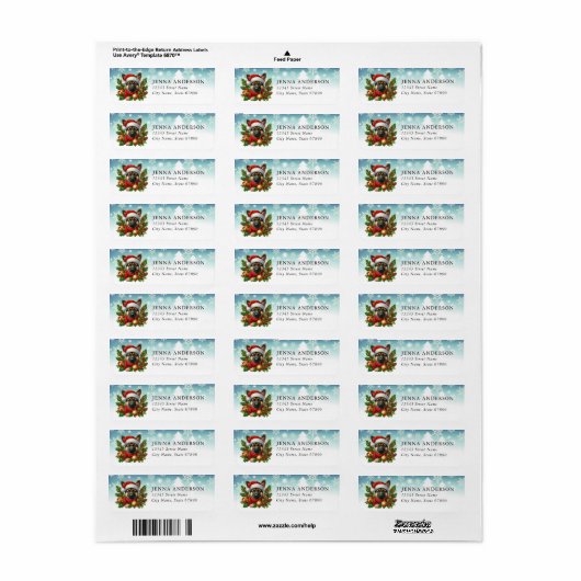 Weihnachtsdeutscher Schäferhund-Rücksendeadressen- (Vorne)