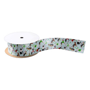 Weihnachtsdeutscher Schäferhund Satin Ribbon Satinband