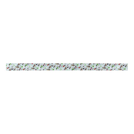 Weihnachtsdeutscher Schäferhund Satin Ribbon Satinband (Vorderseite)