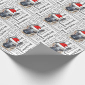 Weihnachtsdeutscher Schäferhund-Weihnachtsmannmütz Geschenkpapier (Ecke)