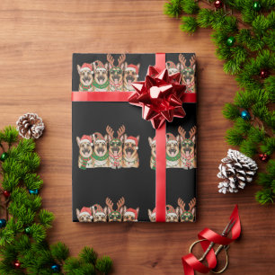 Weihnachtsdeutscher Schäferhund Xmas Lichter Santa Geschenkpapier