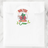 Weihnachtsdialyse-Crew Nurse Tech Matching Runder Aufkleber (Tasche)