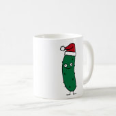 Weihnachtsdillgurke, die eine Weihnachtsmannmütze Kaffeetasse (VorderseiteRechts)