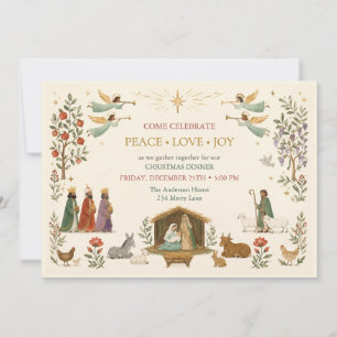 Weihnachtsdinner-Einladung zur Geburt Christi Einladung