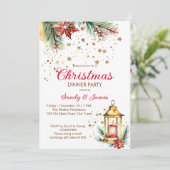 Weihnachtsdinner Party Einladung (Stehend Vorderseite)