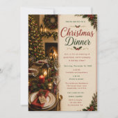 Weihnachtsdinnerparty Einladung (Vorderseite)