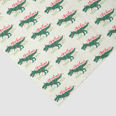 Weihnachtsdino-Dinosaurier lustiges T-Rex Seidenpapier (Ausschnitt)