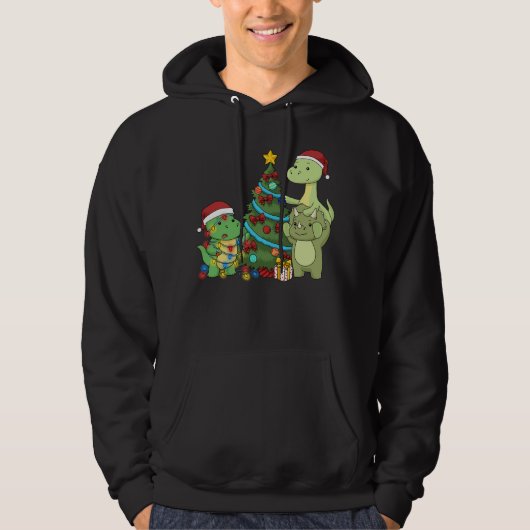 Weihnachtsdinosaur Kinder Weihnachtsbaum Dinosauri Hoodie (Vorderseite)