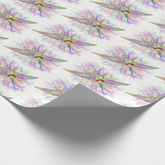 Weihnachtsdinosaur Santa Pterodactyl Geschenkpapier (Ecke)