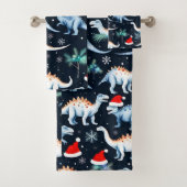 Weihnachtsdinosaurier Badhandtuch Set (Insitu)